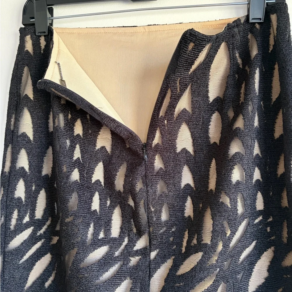 Benjamin Jay Black Lace Overlay Pencil Mini Skirt Size M